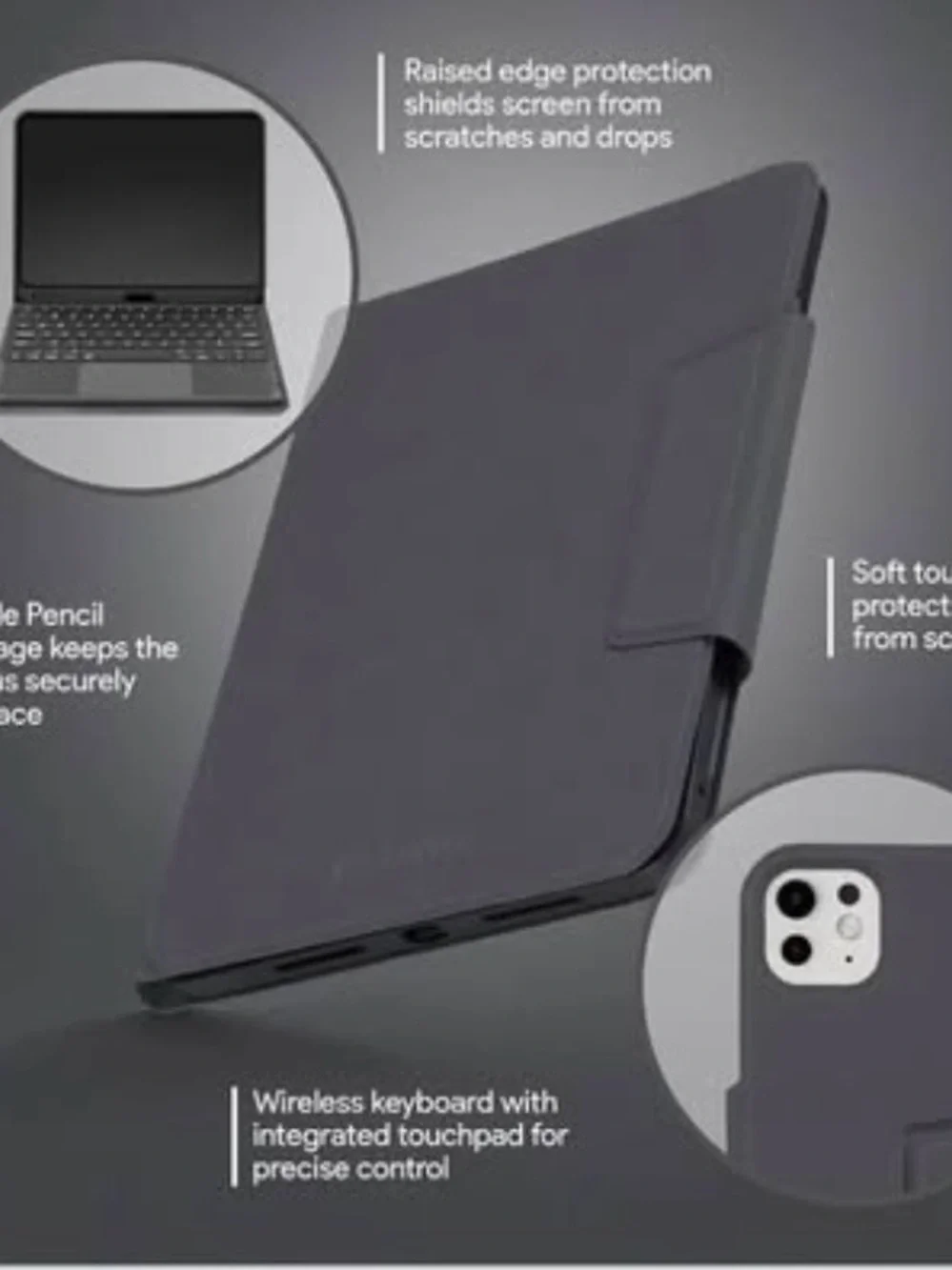 NEW - Keyboard Folio for iPad Pro 12.9, Slim Protective Case w/ Magnetic Closure